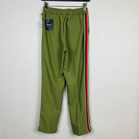NEW! F21 Militery Style Cuffed Trouser Olive SLip On Elastic Waist - S - Picture 3 of 4